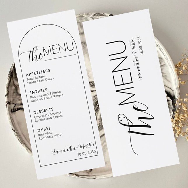 Nettoyer le menu Mariage de script de texte minima (wedding menu)