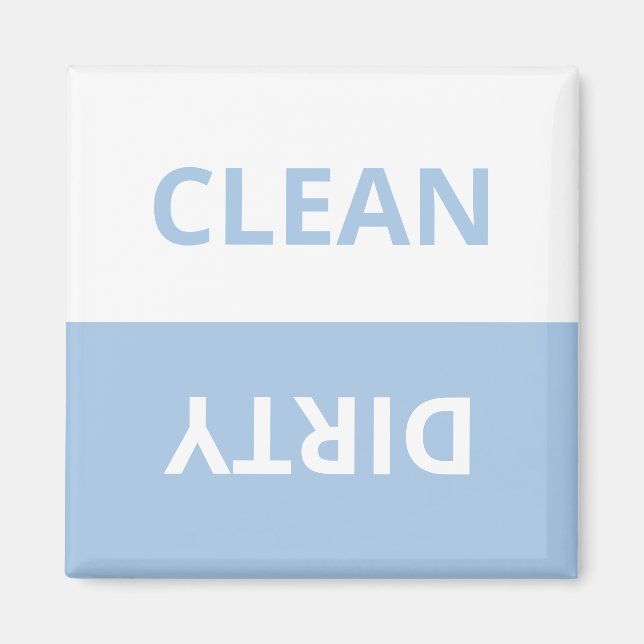 Nettoyer sale Pastel Bleu Blanc Funny Magnet de cu (Devant)
