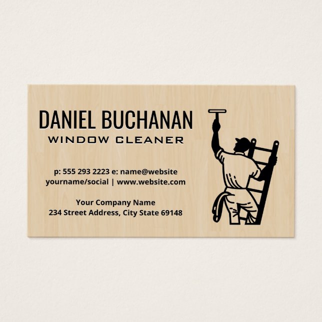 Nettoyeur de fenêtre sur l'échelle (Devant)