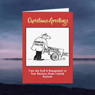 Nettoyeur de fenêtres ou carte de Noël de nettoyag