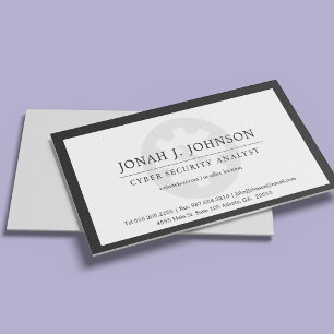 Network Administrator Minimal Style BW Blk Bdr Business Card