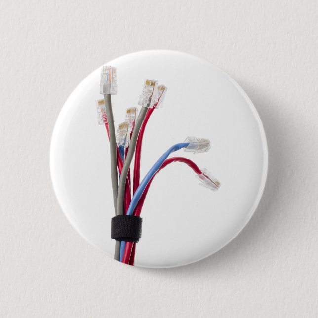 Network cables 2 inch round button (Front)