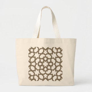 Network color gold of mosaic of Moroccan geometry Large Tote Bag