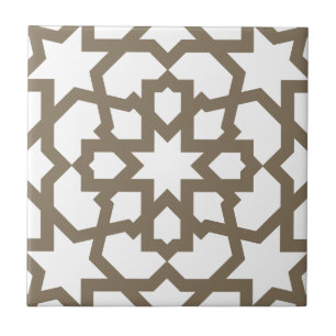 Network color gold of mosaic of Moroccan geometry Tile