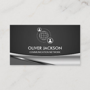 Network Communication Icon   Corporate Logo Business Card