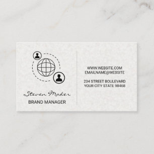 Network Communication Icon Paper Texture Business Card