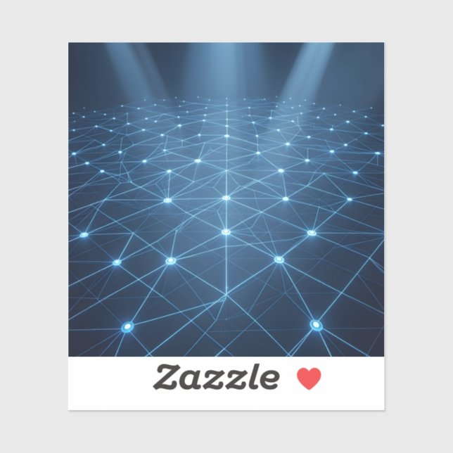 Network Grid – Digital Network Art Square (Sheet)