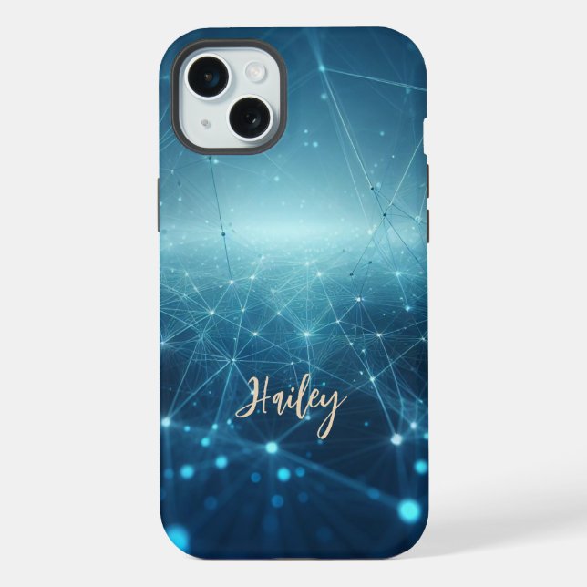 Network of interconnected lines iPhone case (Back)