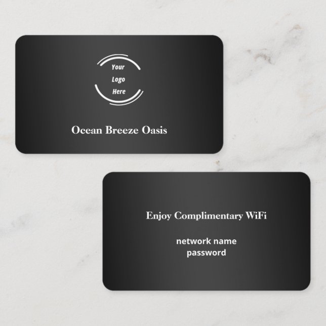 📶 Network Password Guest Wifi Internet Logo Business Card (Front/Back)