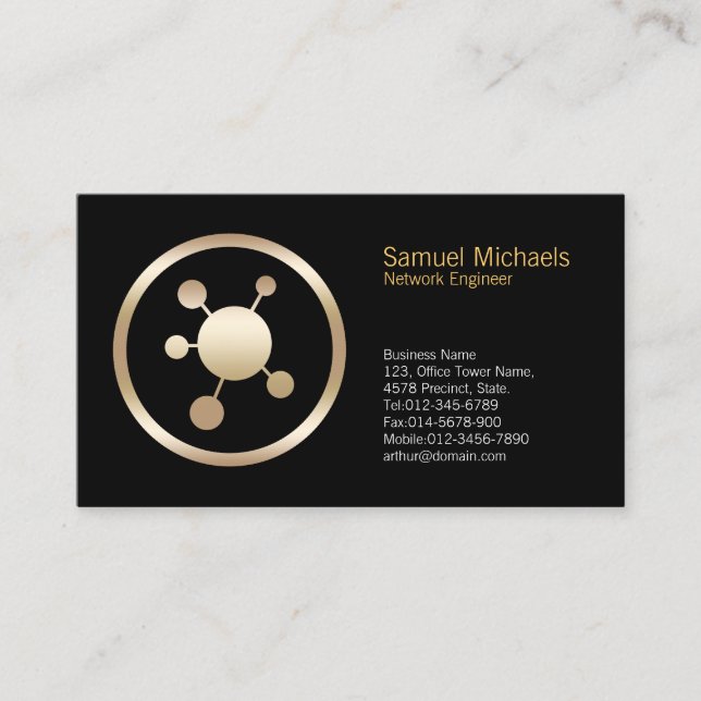 Network Points Icon Network Engineer Business Card (Front)
