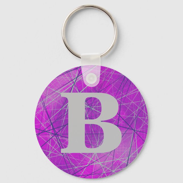 Networking in Pink Geometric Abstract Keychain (Front)