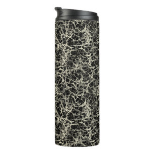 Networking Neurons on Black - seamless pattern.    Thermal Tumbler
