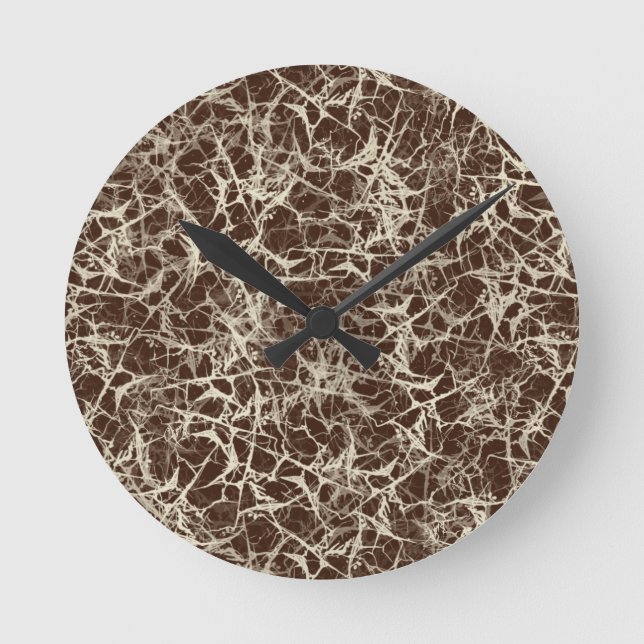 Networking Neurons on Red - seamless pattern.  Round Clock (Front)