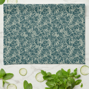 Networking Neurons on Teal - seamless pattern. Kitchen Towel