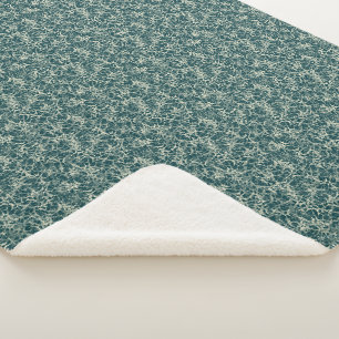 Networking Neurons on Teal - seamless pattern.  Sherpa Blanket