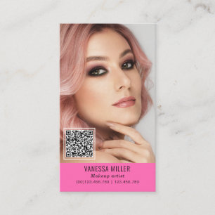 Networking QR code makeup artist vertical photo Bu Business Card