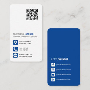 Networking QR code professional social media blue Business Card