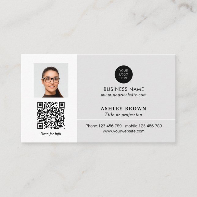 Networking real estate QR code professional photo  Business Card (Front)