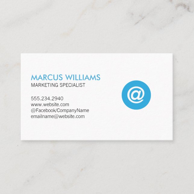 Networking Specialist Email Icon Business Card (Front)