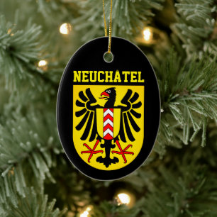 Neuchâtel coat of arms, Switzerland Ceramic Ornament