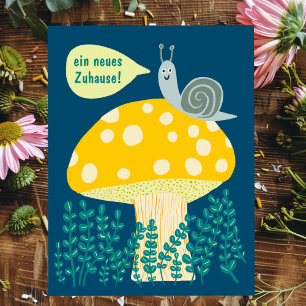 Neues Haus Schnecke auf Magischen Pilz Niedlich  Postcard