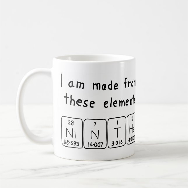 Neuf tasse de nom de table périodique (Gauche)