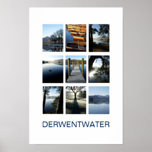 Neuf vues de Derwentwater - Lake District Poster