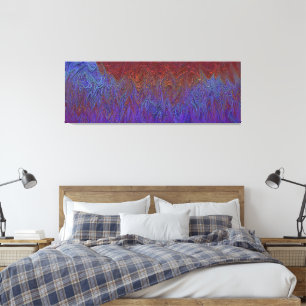 "Neural Firestorm" Abstract” Red Blue Canvas Print