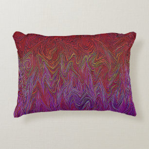 "Neural Firestorm" Abstract” Red Purple Accent Pillow