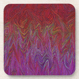 "Neural Firestorm" Abstract” Red Purple Coaster