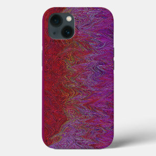 "Neural Firestorm" Abstract” Red Purple iPhone 13 Case