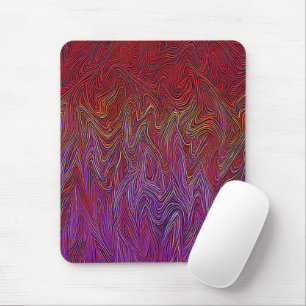 "Neural Firestorm" Abstract” Red Purple Mouse Pad