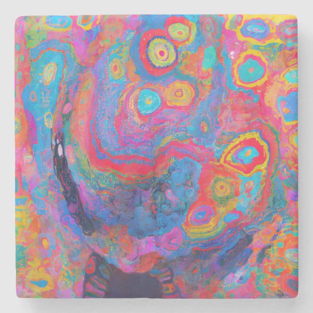 "Neural Firestorm"       Stone Coaster (Front)