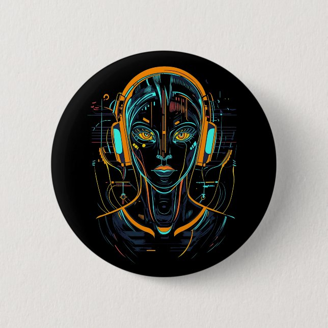 Neural Frequency 2 Inch Round Button (Front)