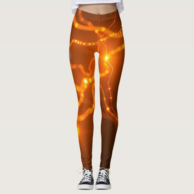 Neural Glow: Electric Pathways of Light Leggings (Front)