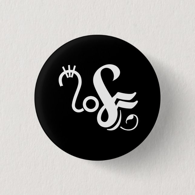 Neural Glyph 1 Inch Round Button (Front)