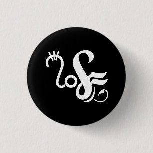 Neural Glyph 1 Inch Round Button