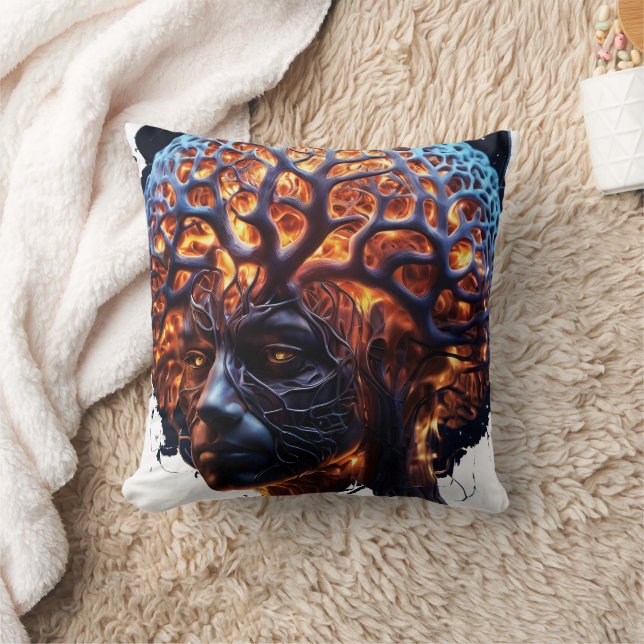 "Neural Harmony: A Vision of Clarity and Growth" Throw Pillow (Blanket)