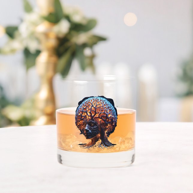 "Neural Harmony: A Vision of Clarity and Growth" Whiskey Glass (Insitu (Wedding))