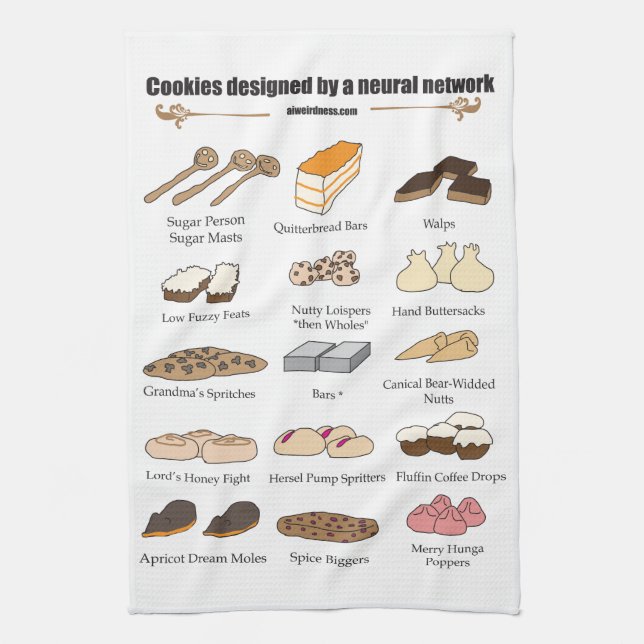 Neural network cookies kitchen towel (Vertical)