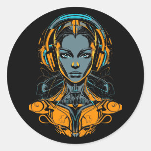 Neural Override Classic Round Sticker