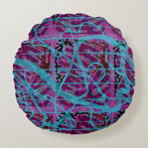 Neural-Pop Round Pillow