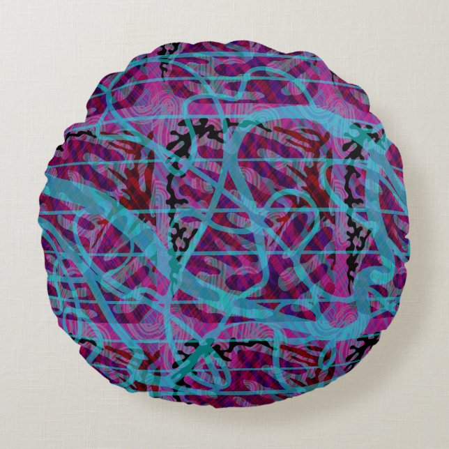 Neural-Pop Round Pillow (Front)