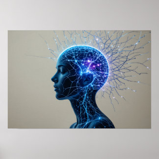 Neural Portrait Poster Abstract Wall Art