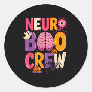 Neuro Boo Crew Halloween Anatomical Brain Anatomy Classic Round Sticker