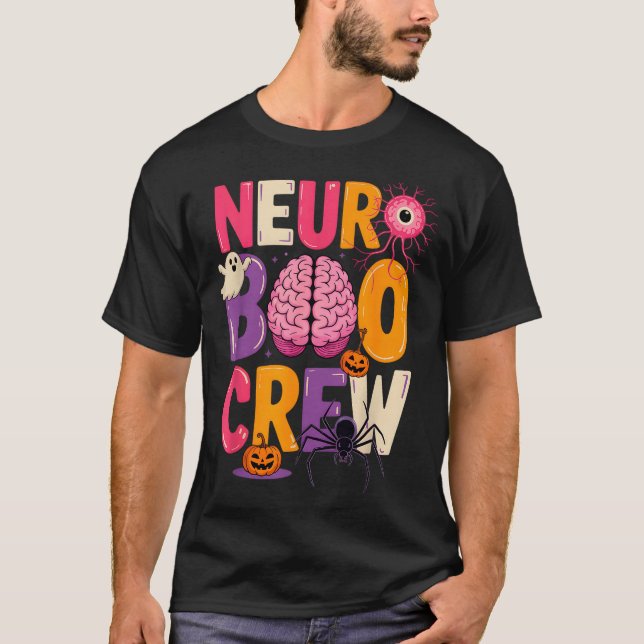 Neuro Boo Crew Halloween Anatomical Brain Anatomy  T-Shirt (Front)