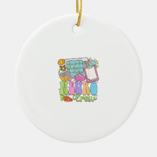 Neuro Crew Happy Easter Day Hoppy Neurology Nurse  Ceramic Ornament