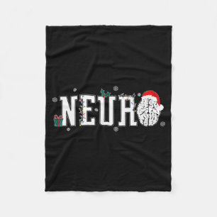 Neuro Nurse Brain Santa Hat Neuroscience Nursing C Fleece Blanket