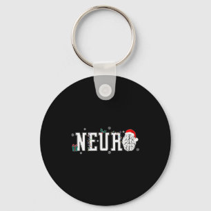 Neuro Nurse Brain Santa Hat Neuroscience Nursing C Keychain
