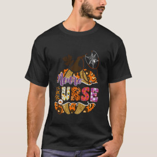 Neuro Nurse Halloween Pumpkin Leopard Neuroscience T-Shirt